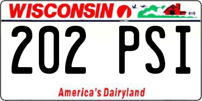 WI license plate 202PSI