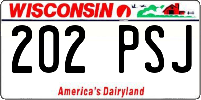 WI license plate 202PSJ