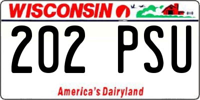 WI license plate 202PSU