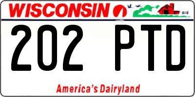 WI license plate 202PTD