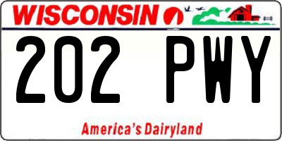 WI license plate 202PWY