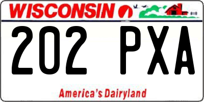 WI license plate 202PXA