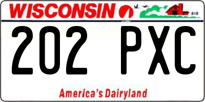 WI license plate 202PXC