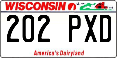 WI license plate 202PXD
