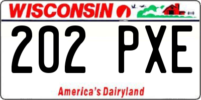 WI license plate 202PXE