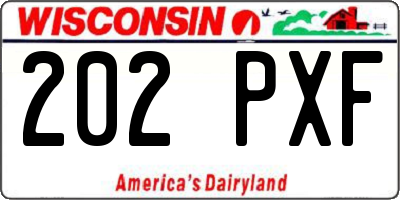WI license plate 202PXF