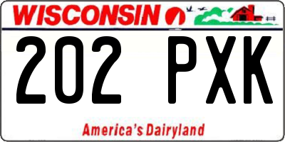 WI license plate 202PXK