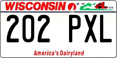 WI license plate 202PXL