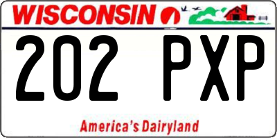 WI license plate 202PXP