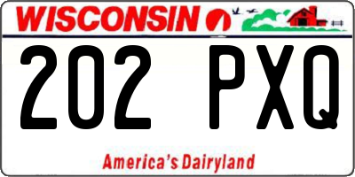 WI license plate 202PXQ