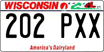 WI license plate 202PXX