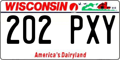 WI license plate 202PXY