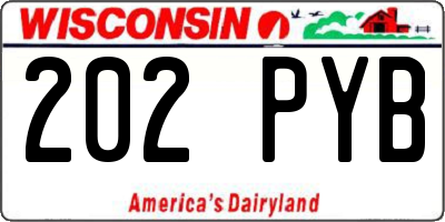 WI license plate 202PYB