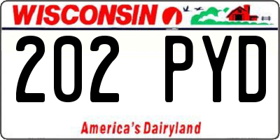 WI license plate 202PYD