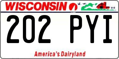 WI license plate 202PYI