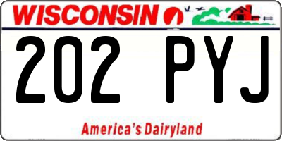 WI license plate 202PYJ