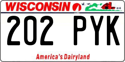 WI license plate 202PYK