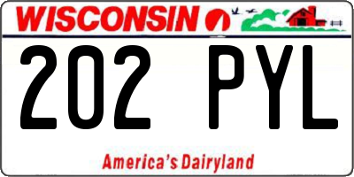WI license plate 202PYL
