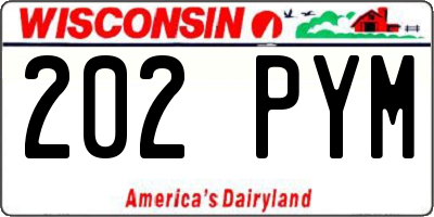 WI license plate 202PYM