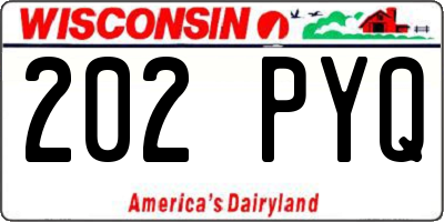 WI license plate 202PYQ