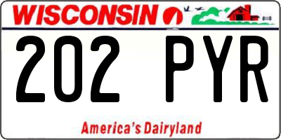 WI license plate 202PYR