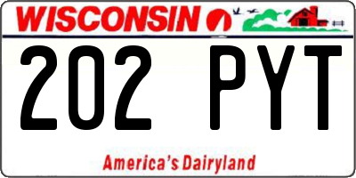 WI license plate 202PYT