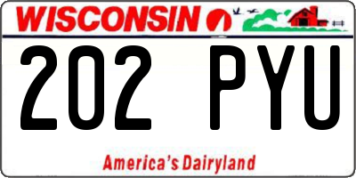 WI license plate 202PYU