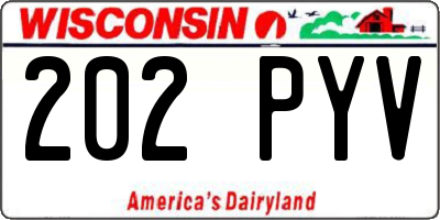WI license plate 202PYV