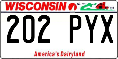 WI license plate 202PYX