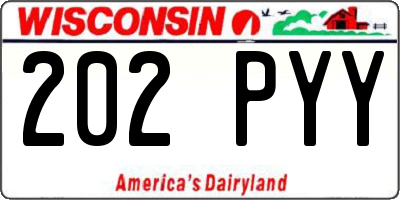 WI license plate 202PYY
