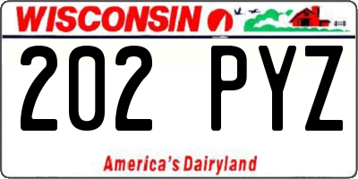 WI license plate 202PYZ