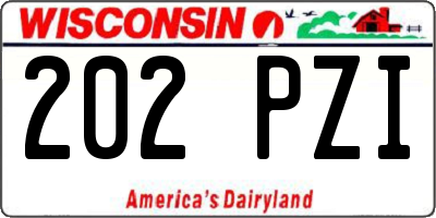 WI license plate 202PZI