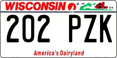 WI license plate 202PZK
