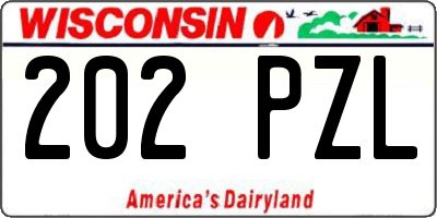 WI license plate 202PZL