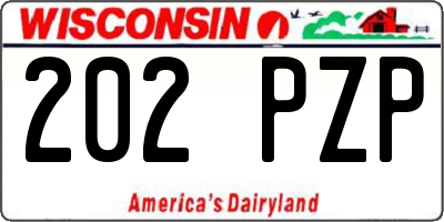 WI license plate 202PZP