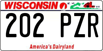 WI license plate 202PZR