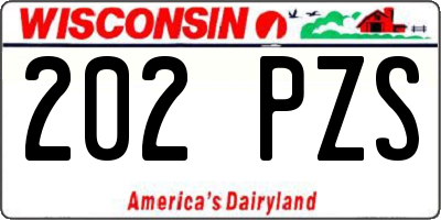WI license plate 202PZS