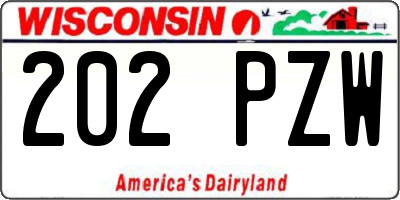 WI license plate 202PZW