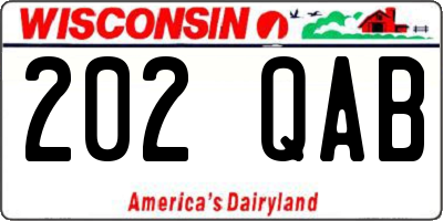 WI license plate 202QAB