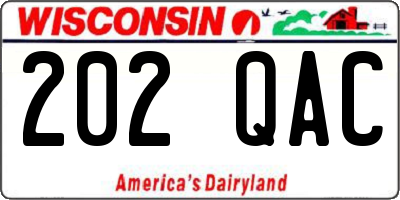 WI license plate 202QAC