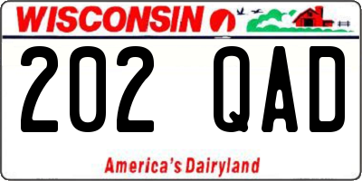 WI license plate 202QAD