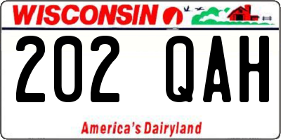 WI license plate 202QAH