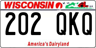WI license plate 202QKQ