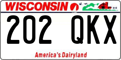 WI license plate 202QKX