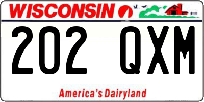 WI license plate 202QXM