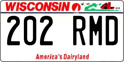 WI license plate 202RMD