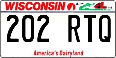 WI license plate 202RTQ