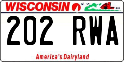 WI license plate 202RWA