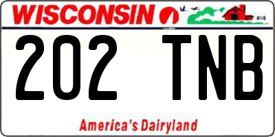 WI license plate 202TNB