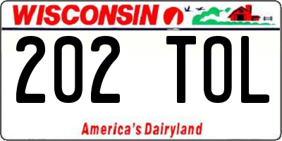 WI license plate 202TOL